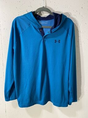 Under Armour Teal Blue Hooded Performance Pullover